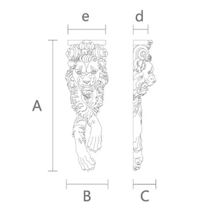 Lion corbel for fireplace oak